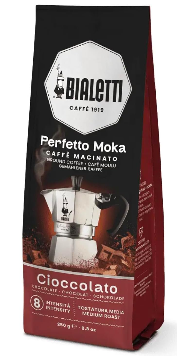 Bialetti Perfetto Moka Cioccolato Ground Coffee | Medium Roast | 8.8 oz