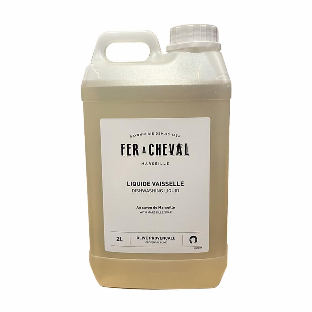 Fer à Cheval Dishwashing Dish Soap, Provencal Olive Savon De Marseille Dish Detergent, Olive Oil Based from France