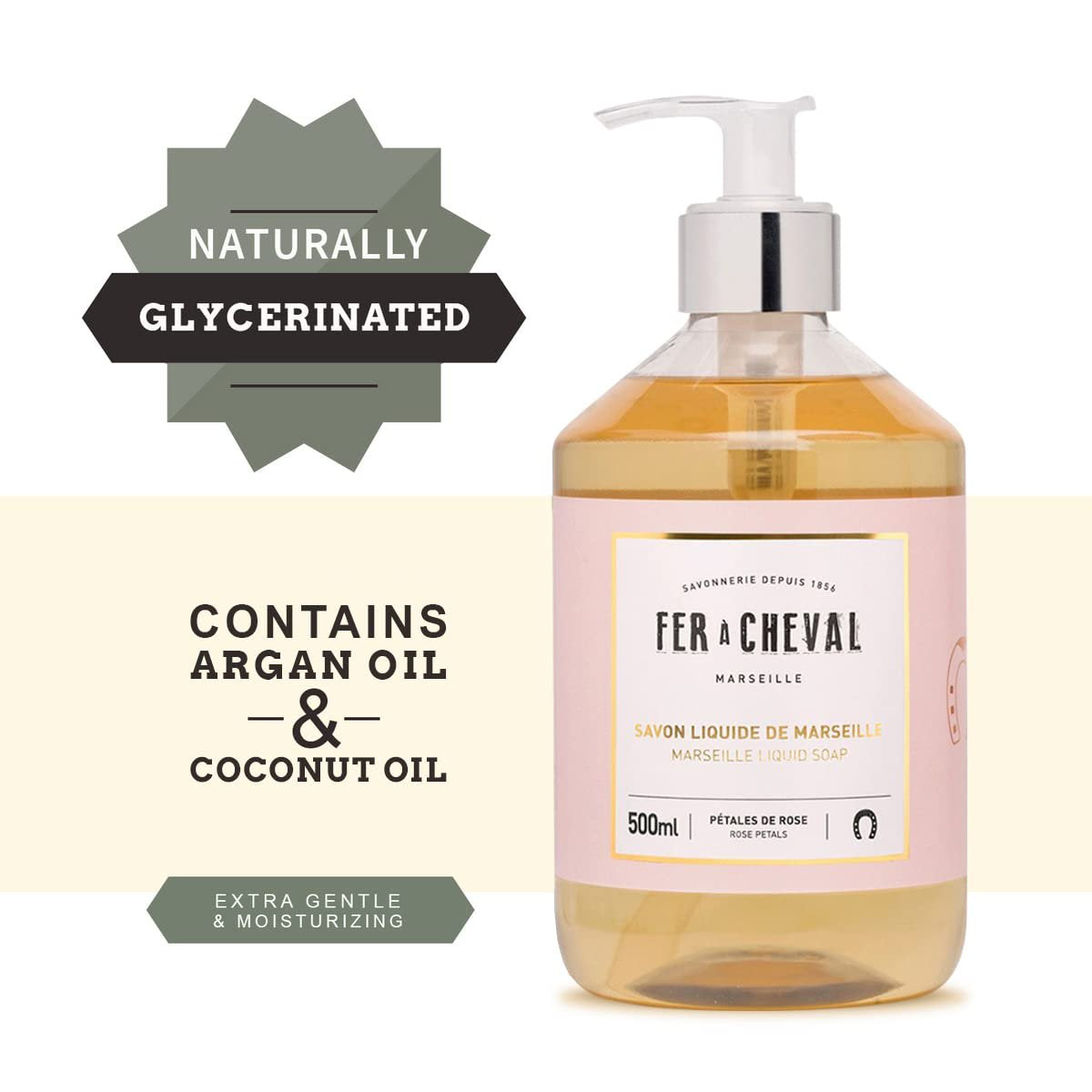 Fer à Cheval Marseille Liquid Soap | Sweet Almond & Coco Oil | 500ml