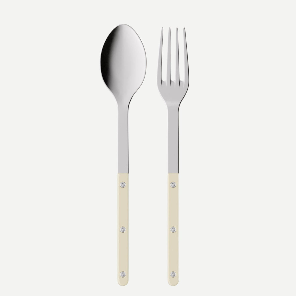 Sabre Paris Bistrot ivory serving fork and spoon set, 10.6 inch