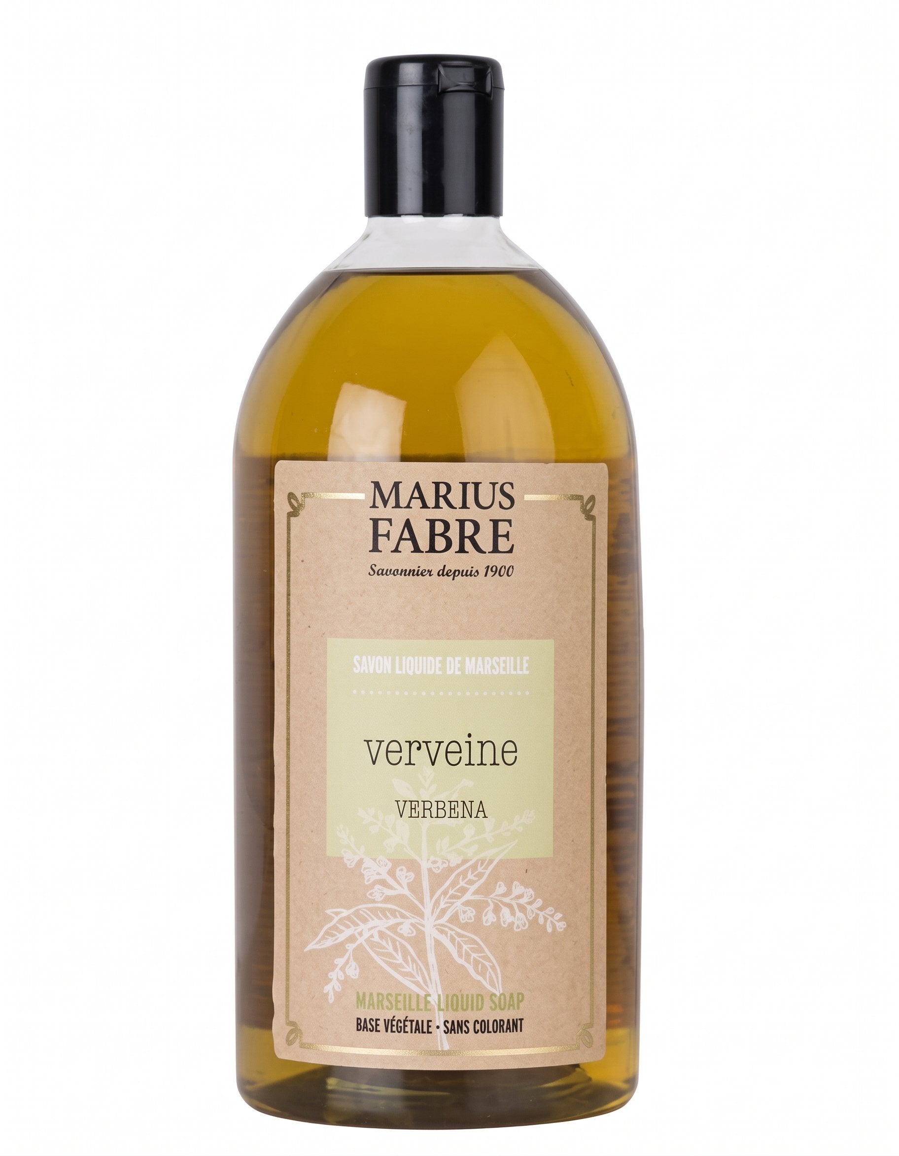 Marius Fabre Marseille Liquid Soap 1L Verbena Refill Palm Oil Free
