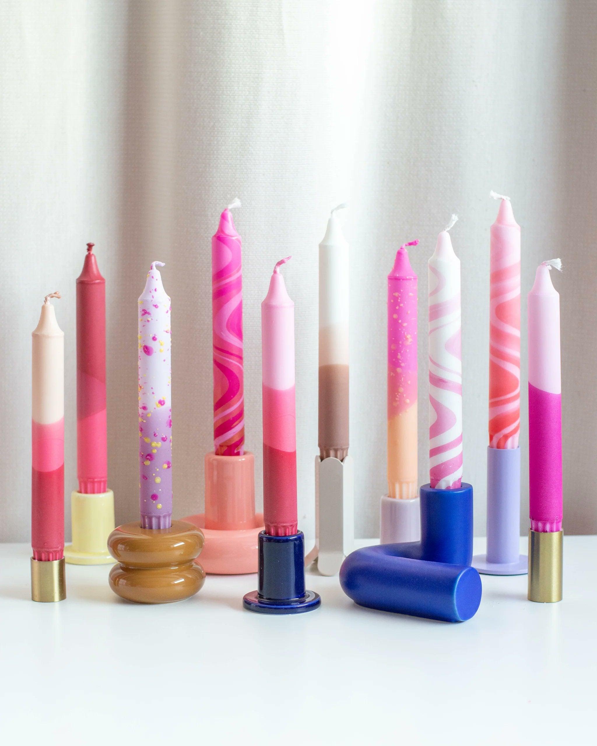 Nordtrice Pink Taper Candles – 10 Pack Gift Set | Handmade Natural Wax
