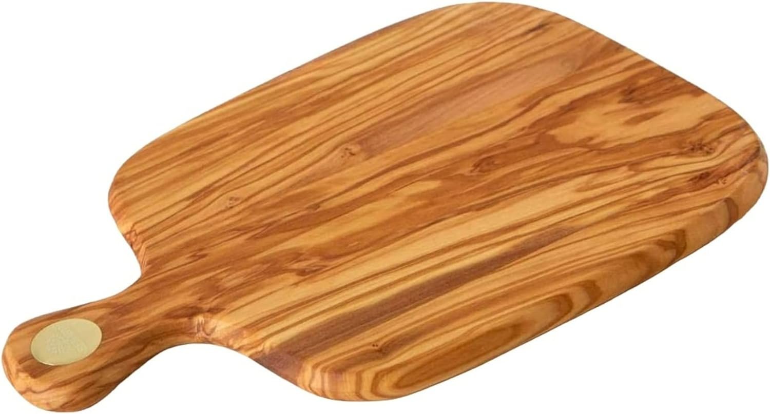 Bérard Olive Wood Serving Board with Handle Racine Collection 11.4"
