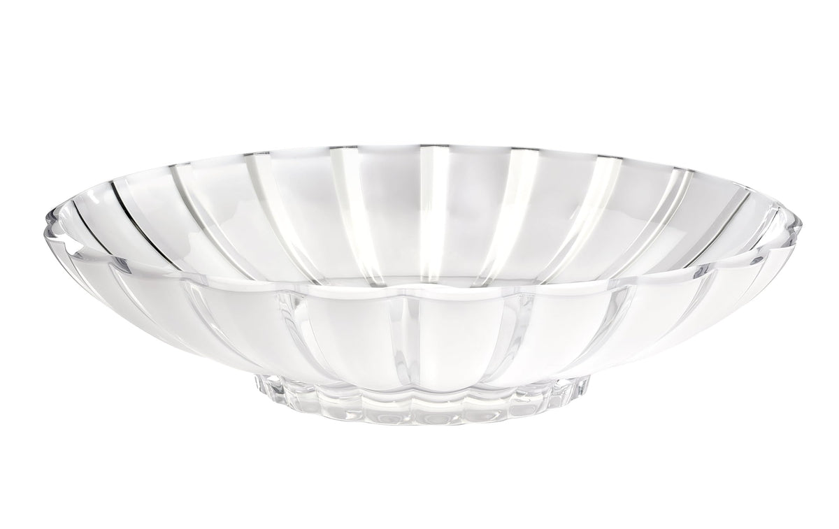 Guzzini Centerpiece Fruit Bowl  Oval Organic Plastic 14.5" lenght Transparent White Mother of Pearl