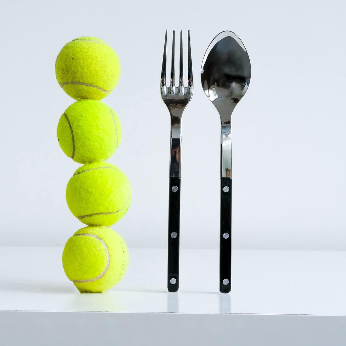 Sabre-Paris 2-Piece Serving Set - Bistrot Collection - Large Fork & Large Spoon - Stainless Steel & Nylon - Dishwasher Safe - Brilliant Finish