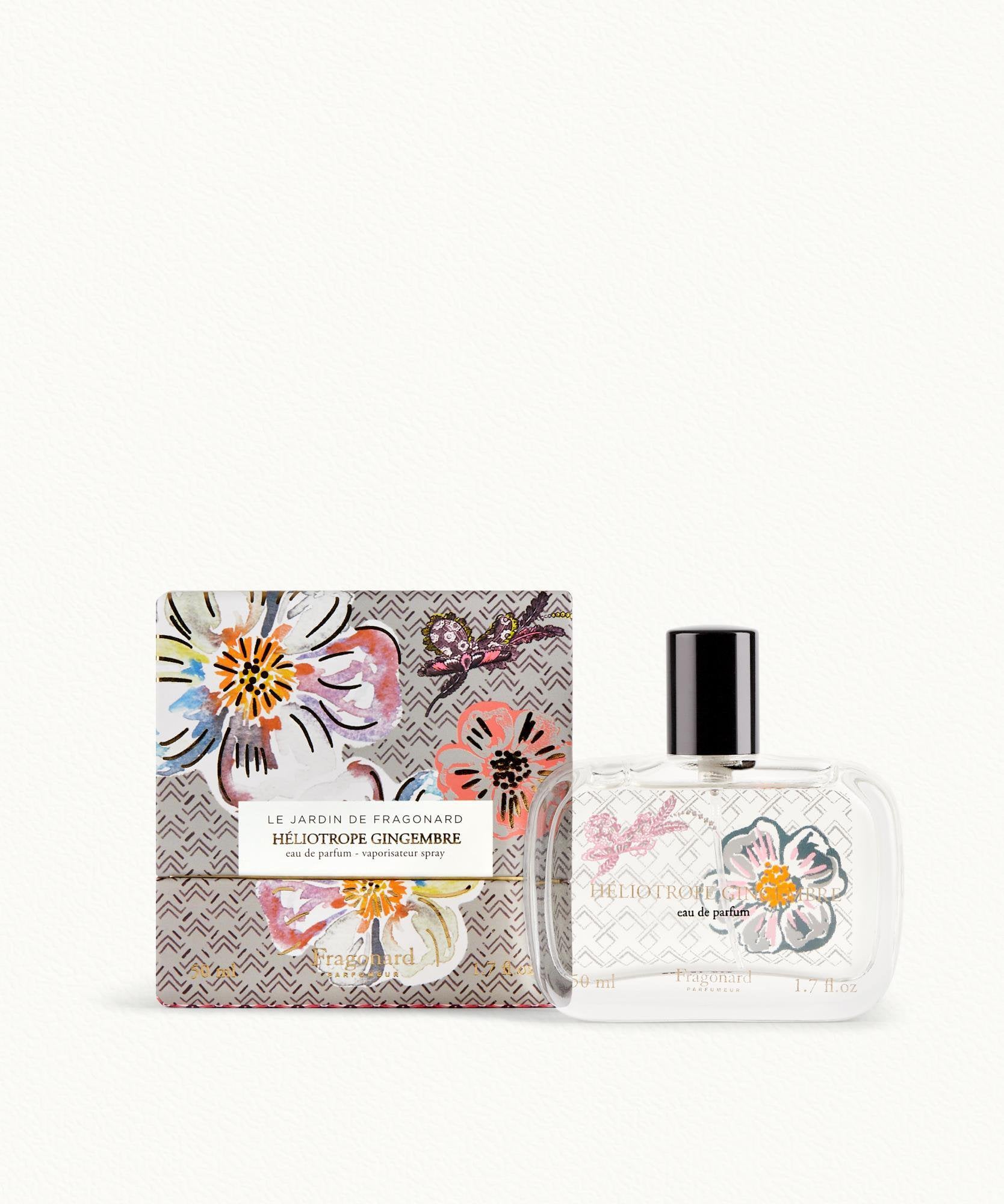 Fragonard Heliotrope Gingembre Eau de Parfum 50ml bottle on white background