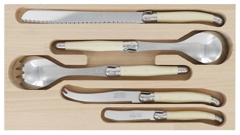 André Verdier Laguiole Debutant Host Serving Set | Ivory | 5 Piece