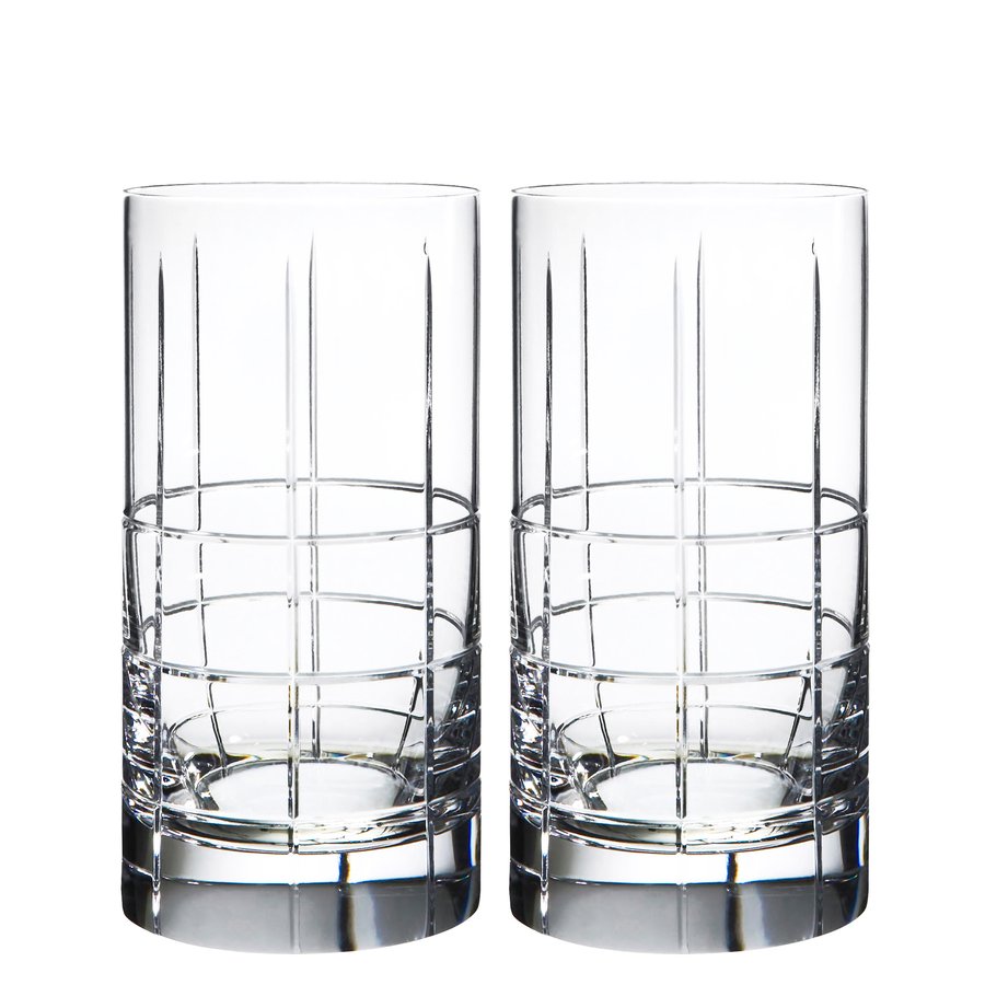 Orrefors Street Crystal Highball Glasses | 15oz | Set of 2
