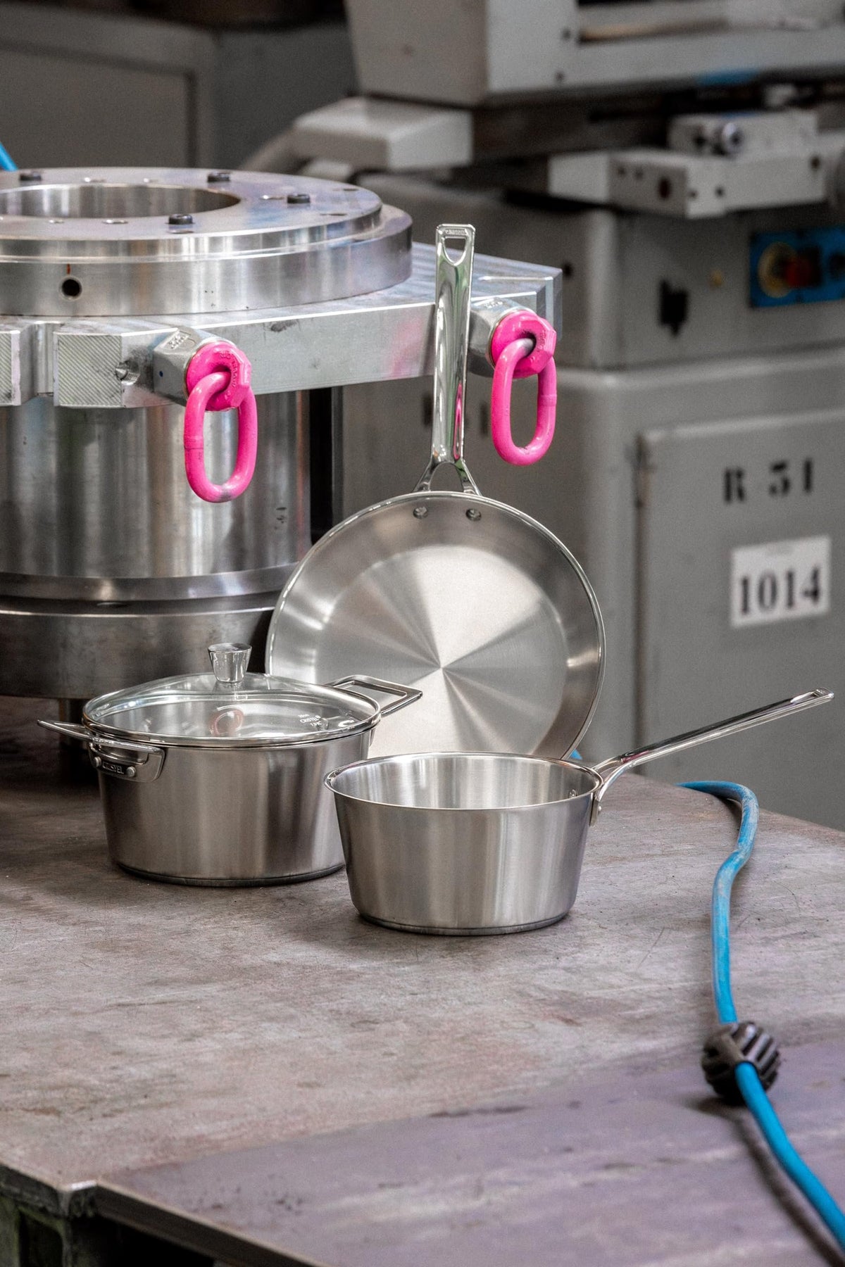 Cristel 1826 Collection 8-Piece Stainless Steel Set, Made in France, 18/10 Stainless Steel, 3-Ply Construction, Double Riveted Fixed Handle, Oven and Dishwasher Safe