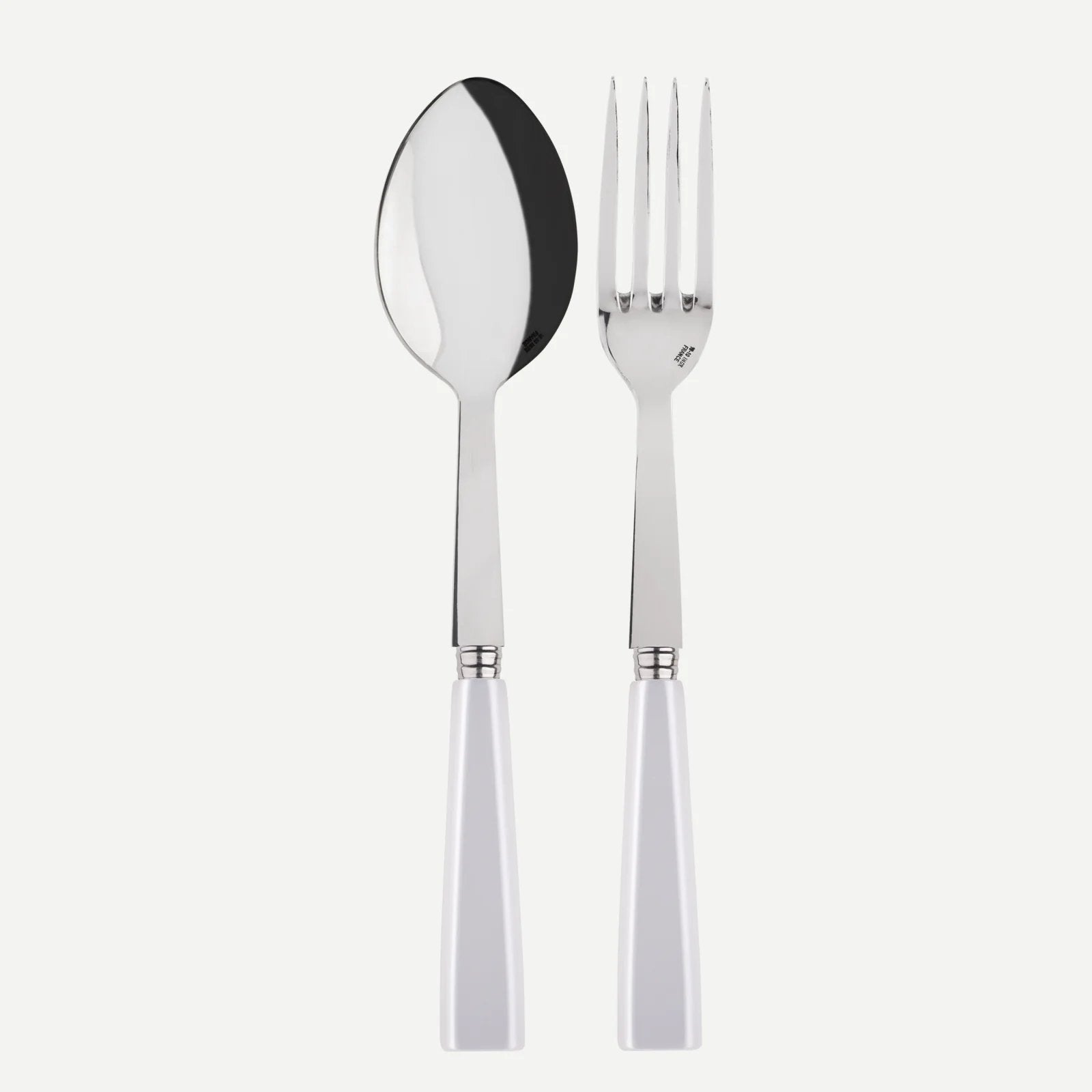 Sabre Paris Icone Serving Set White 2-Pieces Acrylic Handle and Stainless Steel