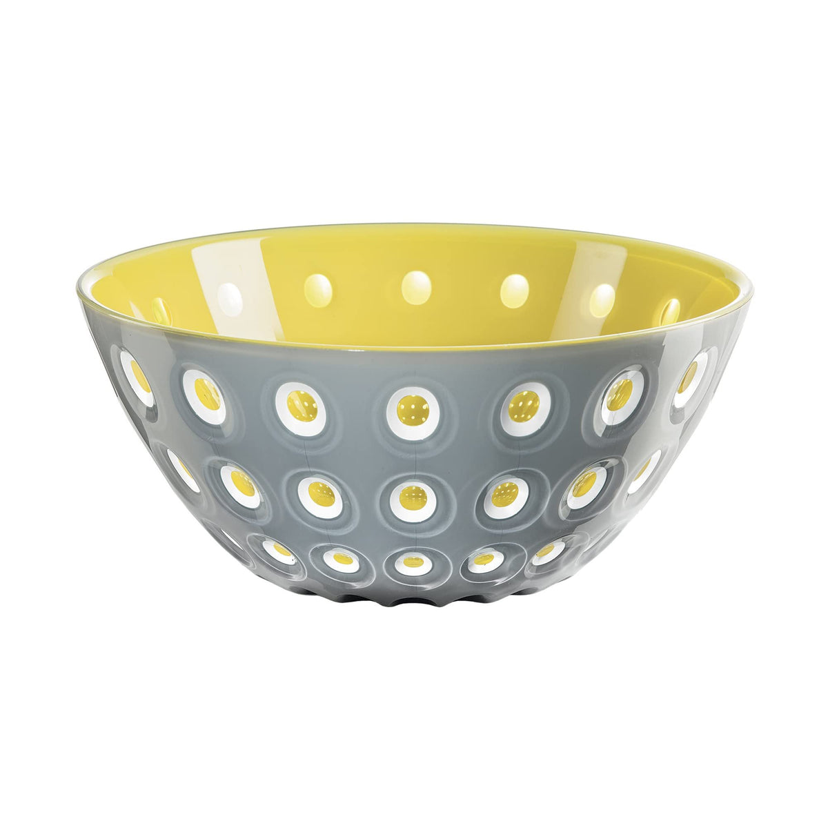 Guzzini Le Murrine Bowl Grey & Yellow 3-Color Technology 7.9"  | Chip Resistant & Unbreakable, Reusable, BPA-Free | Cereal, Soup, Fruits - Mixing Bowl for Kitchen Ingredients