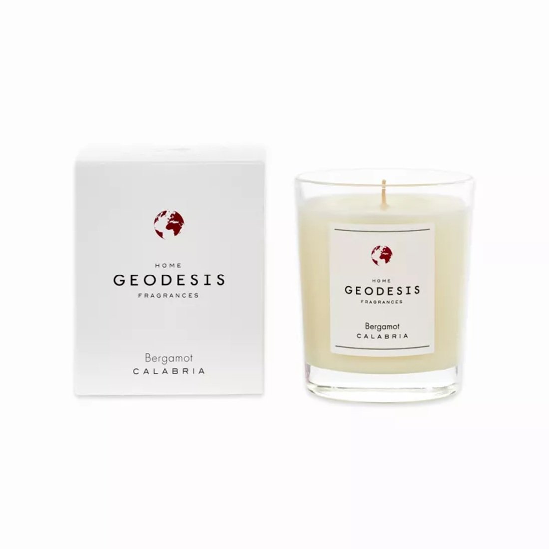 Geodesis scented candle in minimalist glass vessel – hand-poured natural wax