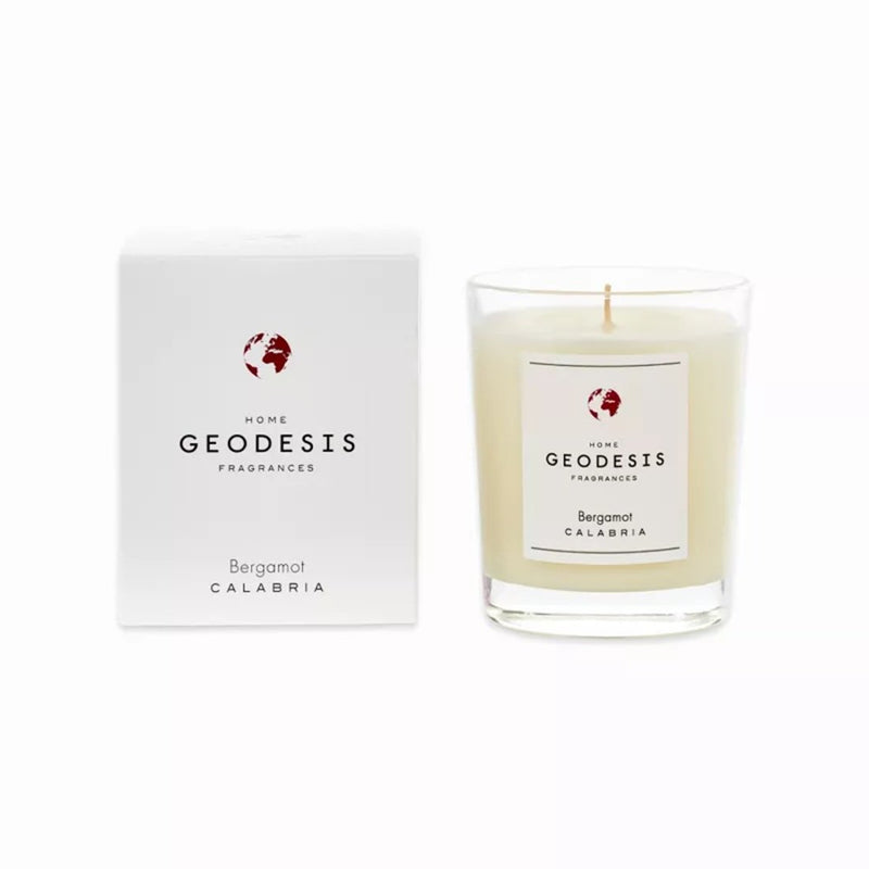 Geodesis scented candle in minimalist glass vessel – hand-poured natural wax