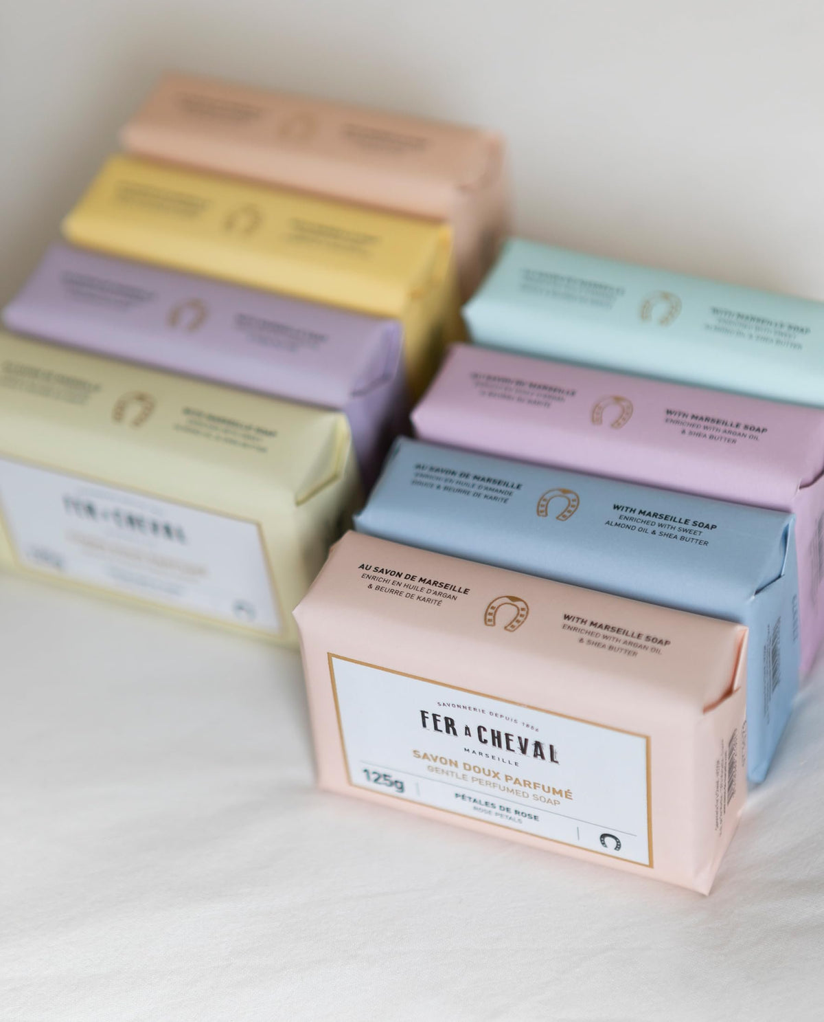 Fer A Cheval Organic Gentle Scented Soaps Set-8 Plant-Based Oils Skin Nourishing Variety Pack