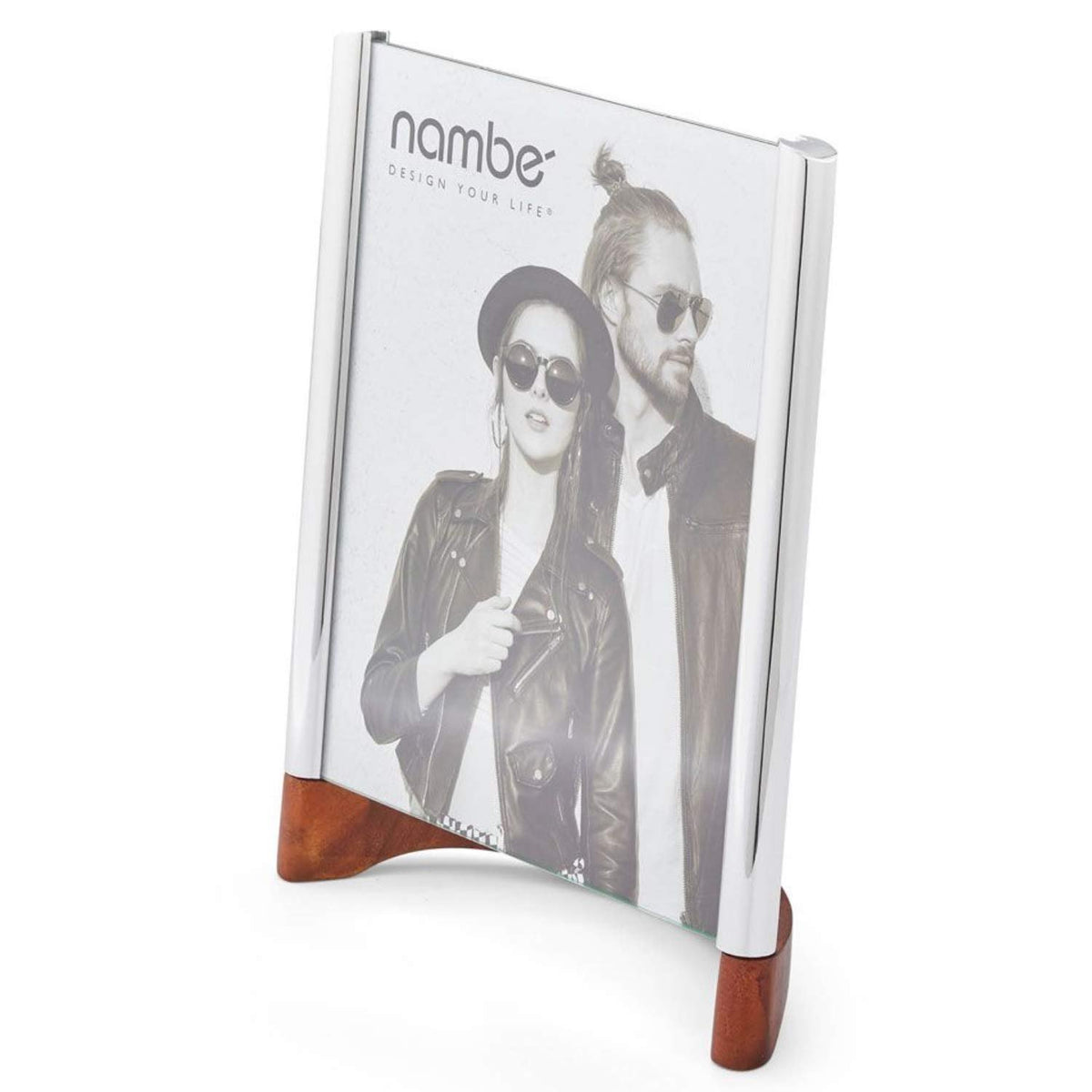 Nambe Sky View Picture Frame, Acacia Wood and Glass