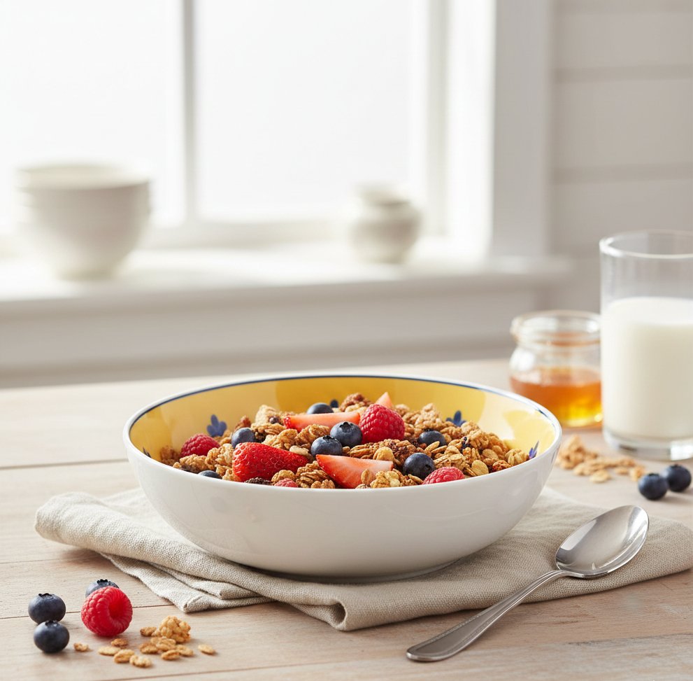 Castelo Branco Blue & Yellow Porcelain Cereal Bowl Set | Set of 4