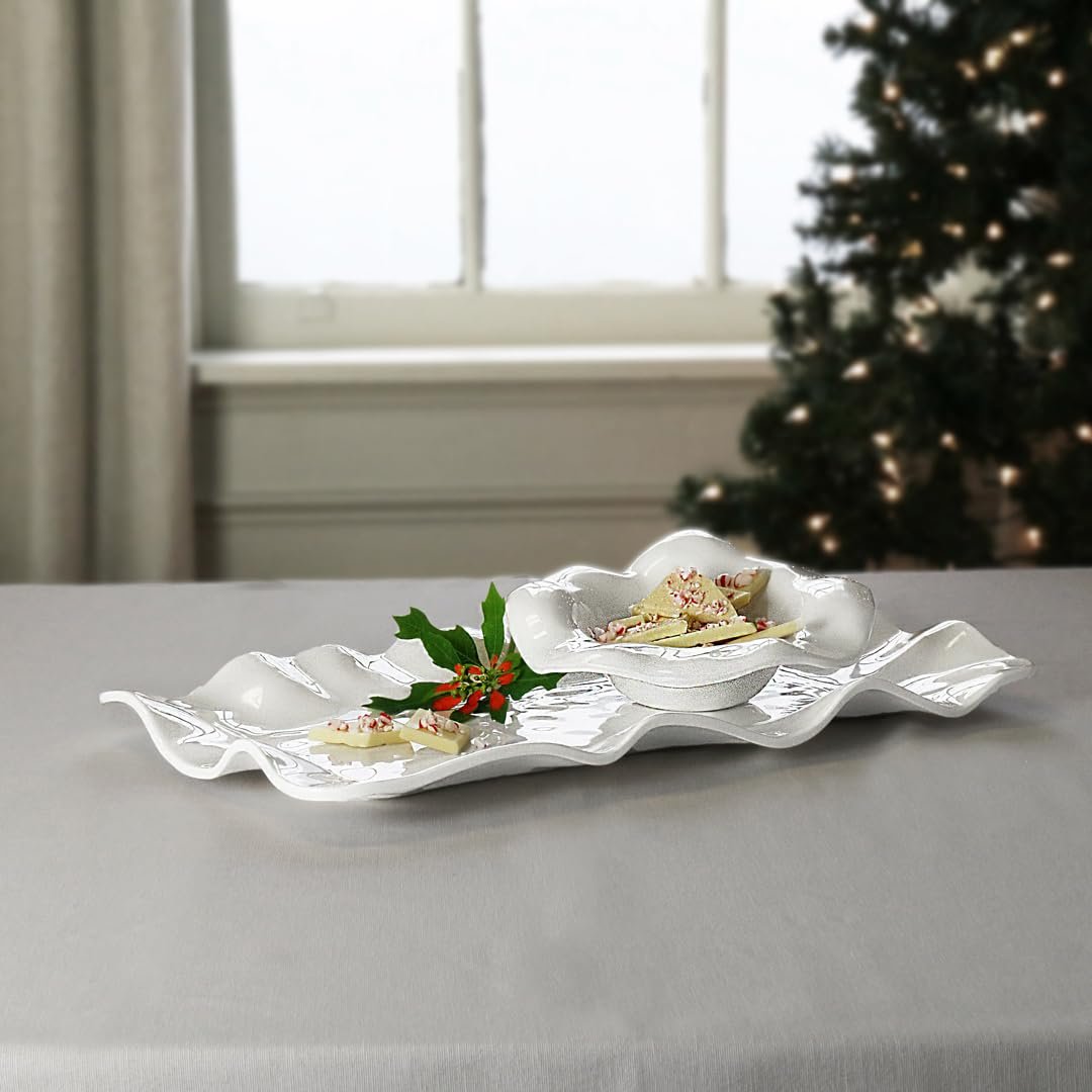 VIDA Havana Long Rectangular Tray in White Melamine