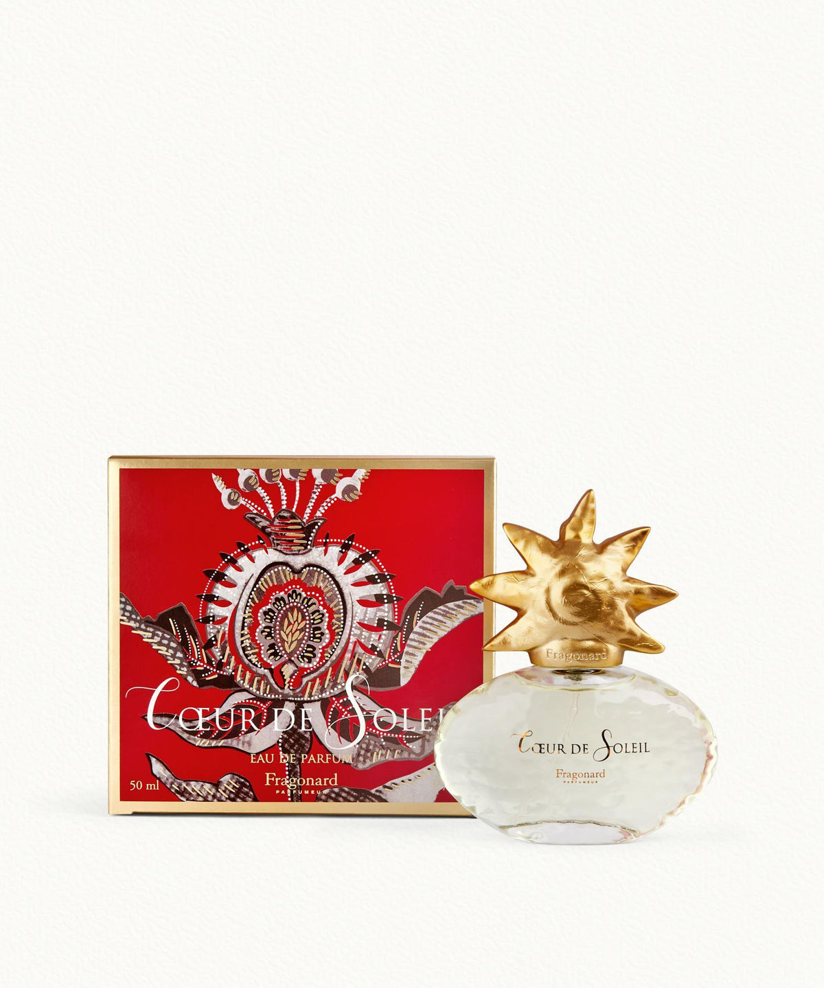 Fragonard Coeur de Soleil Eau de Parfum 50ml bottle on white background