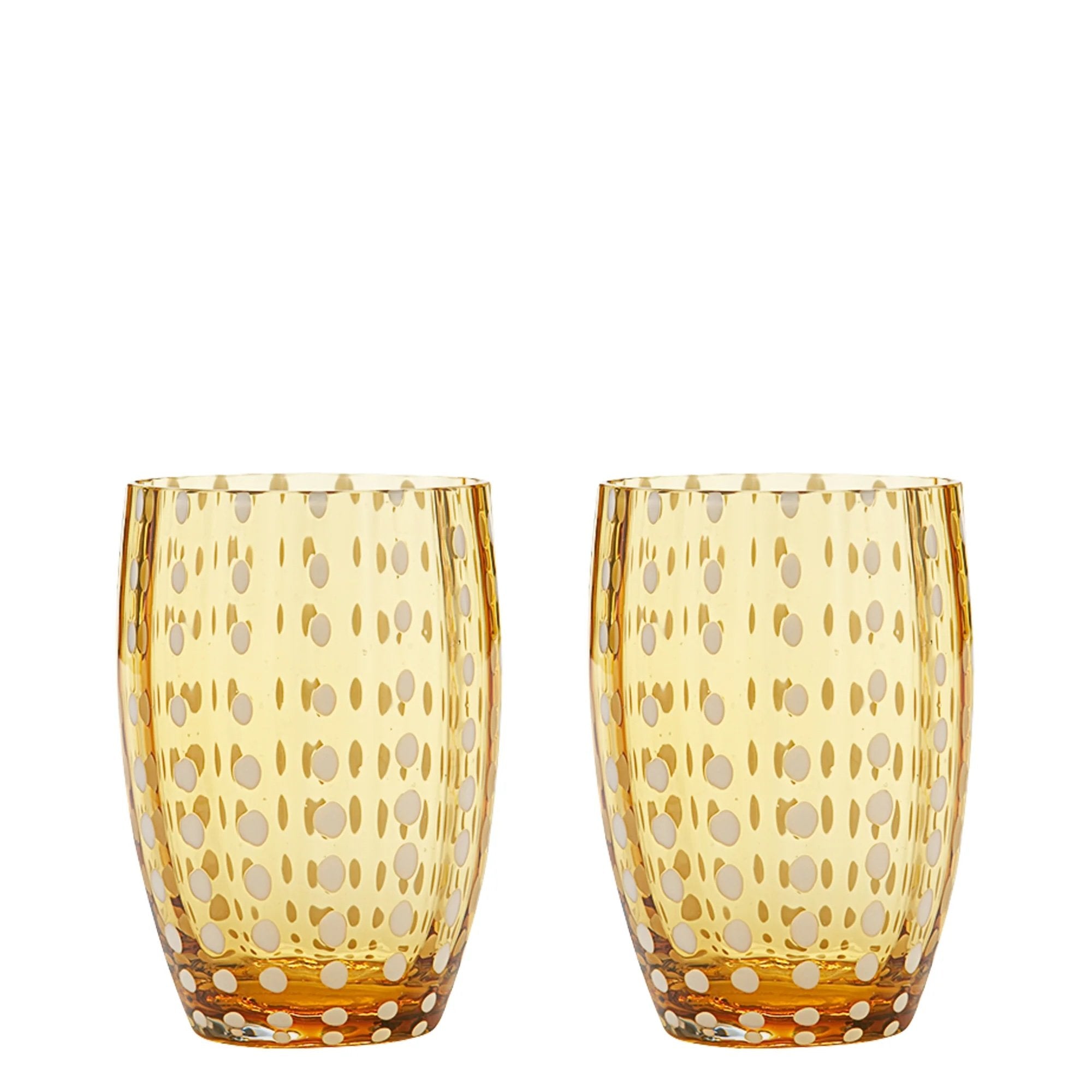 Zafferano Perle Glass Tumblers (10.8oz) | Set of 2 amber