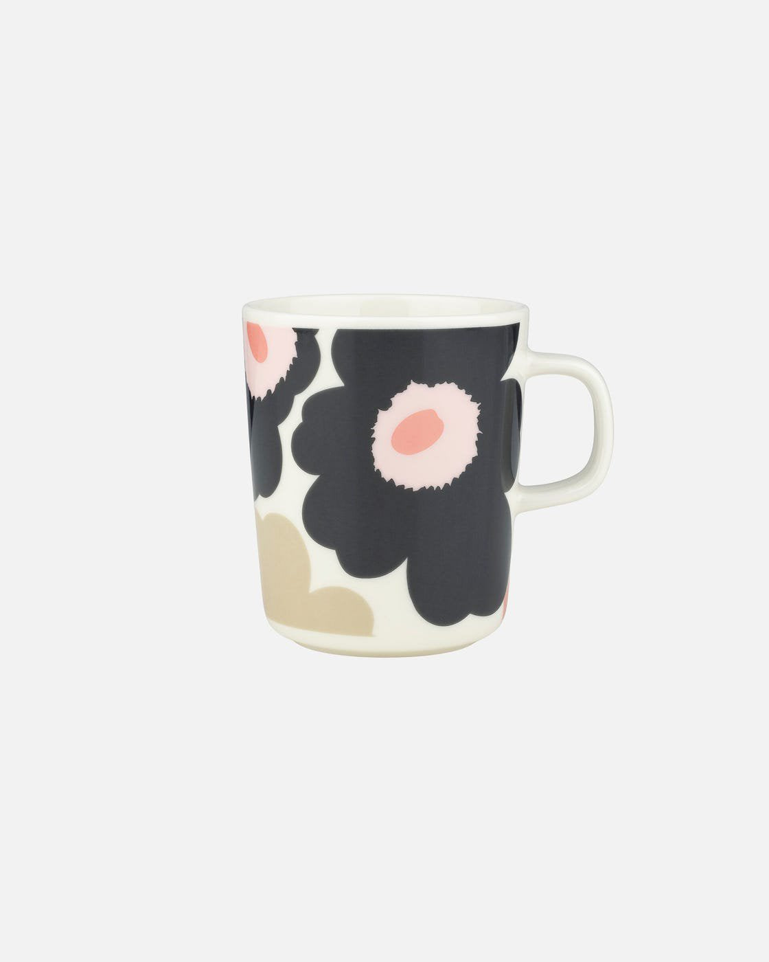 MARIMEKKO Oiva/Unikko Mug,  2.5 dl (8.8oz) Multicolor Flower Design Stoneware Coffee Cup