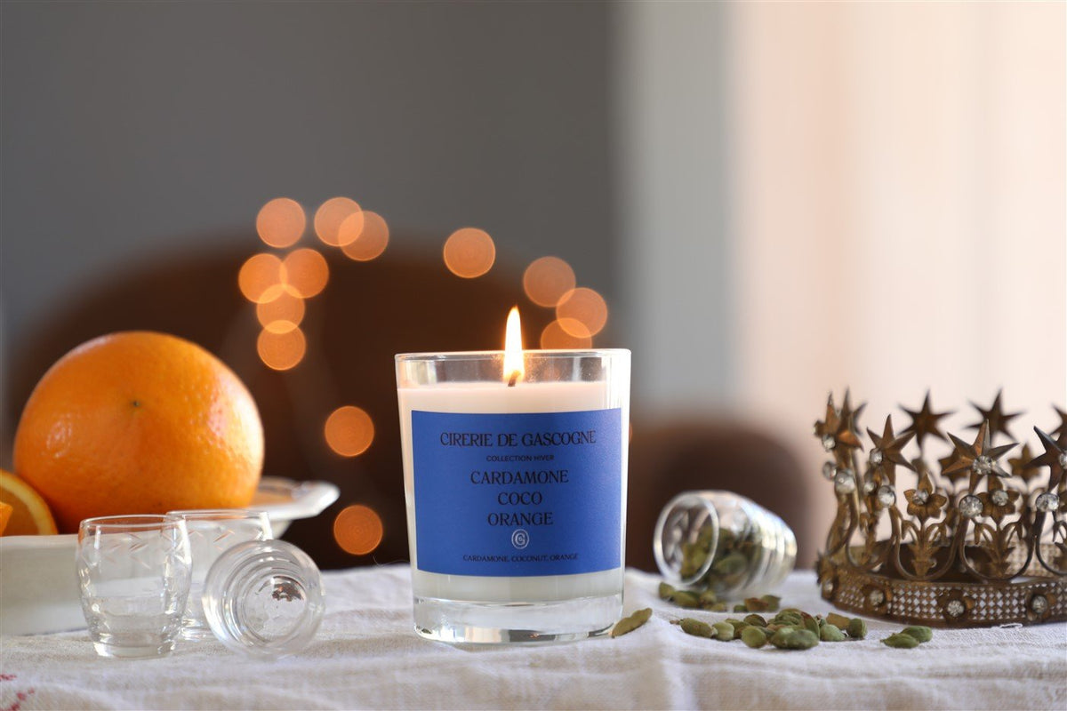 Scented Soy Candle | Cardamone, Coconut, Orange Blend Fragrance (Cardamone, Coco, Orange)