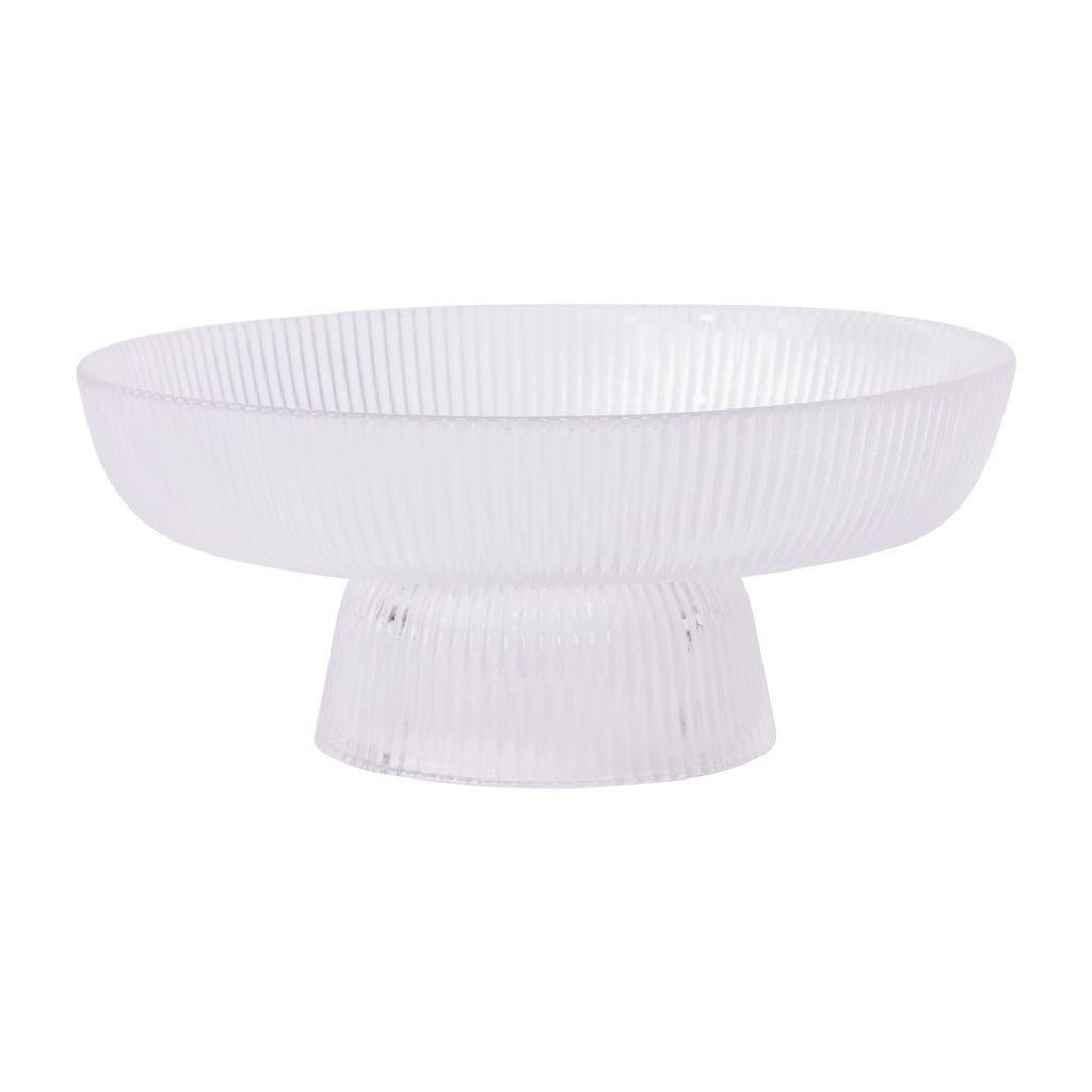 Aromatique Ribbed Glass Pedestal Bowl