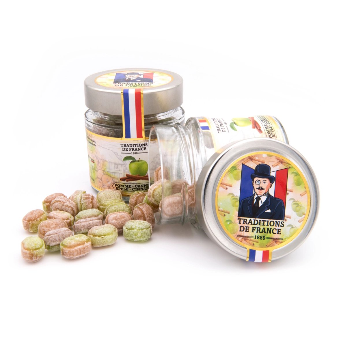 TRADITIONS DE FRANCE French Old Fashioned Hand Made Hard Candy in Gift Jars | Set of 2