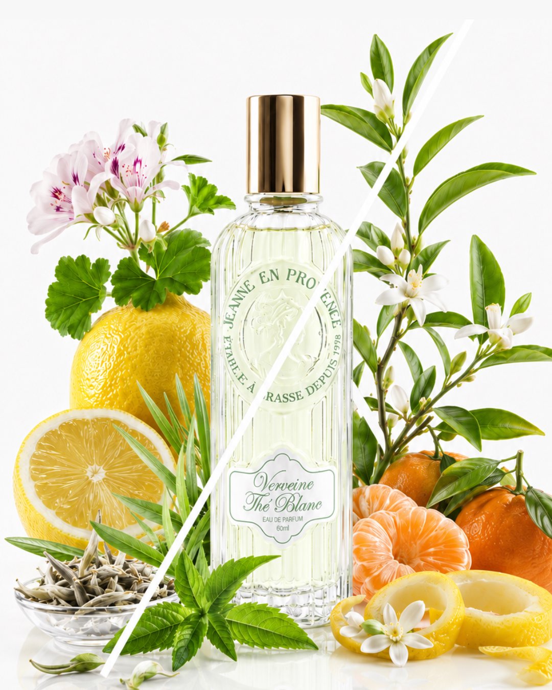 Jeanne En Provence Verbena White Tea Eau de Parfum 60ml - Fresh Citrus & Floral Fragrance
