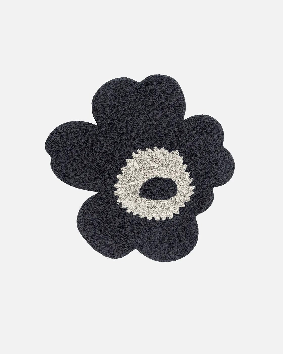 Marimekko Unikko Charcoal / Off White Bath Mat Cotton