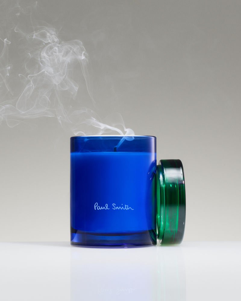 Paul Smith Scented Candle | Early Bird | Color Glass Vessel | Rain, Iris, Suede, Patchouli