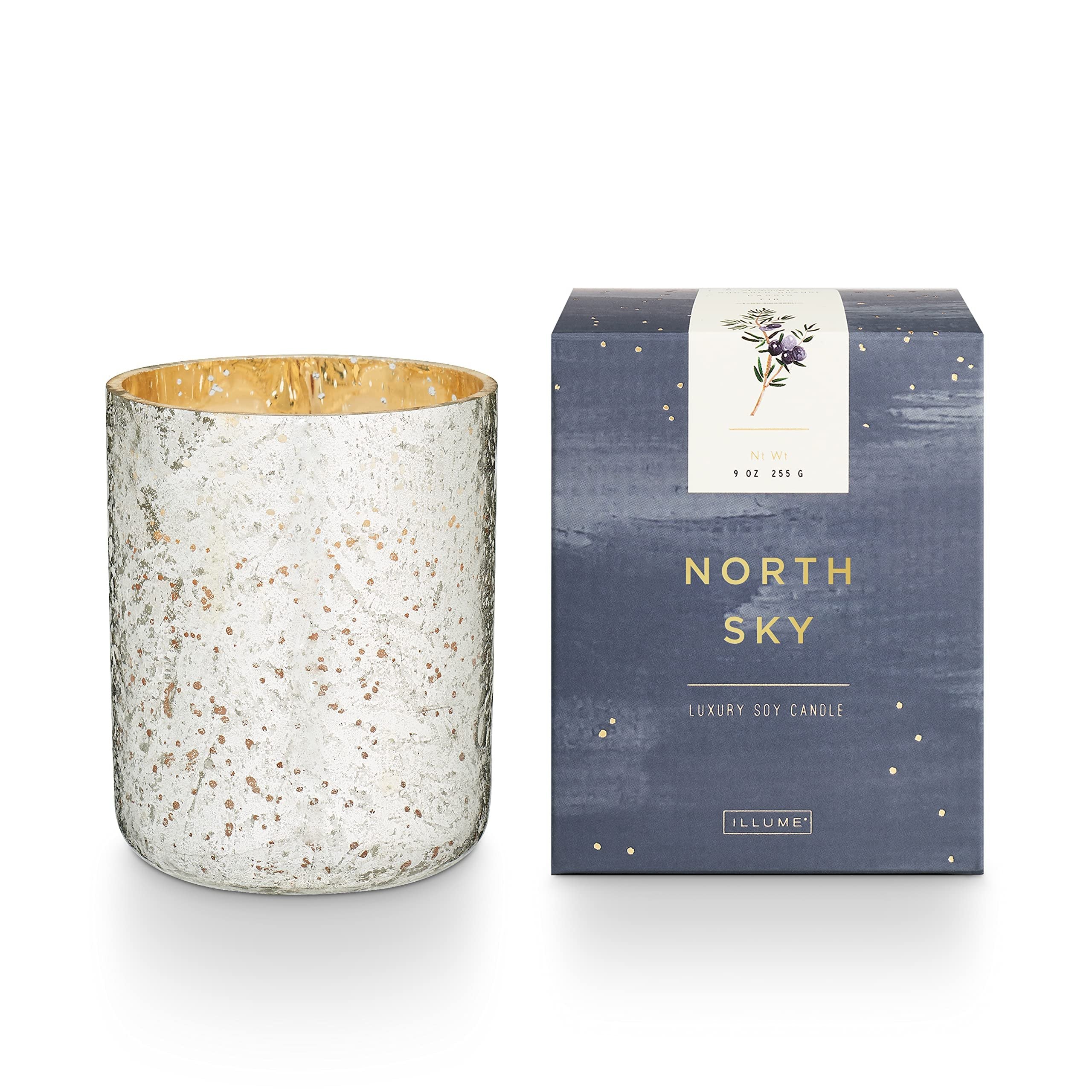 Small Boxed Crackle Glass Candle | North Sky