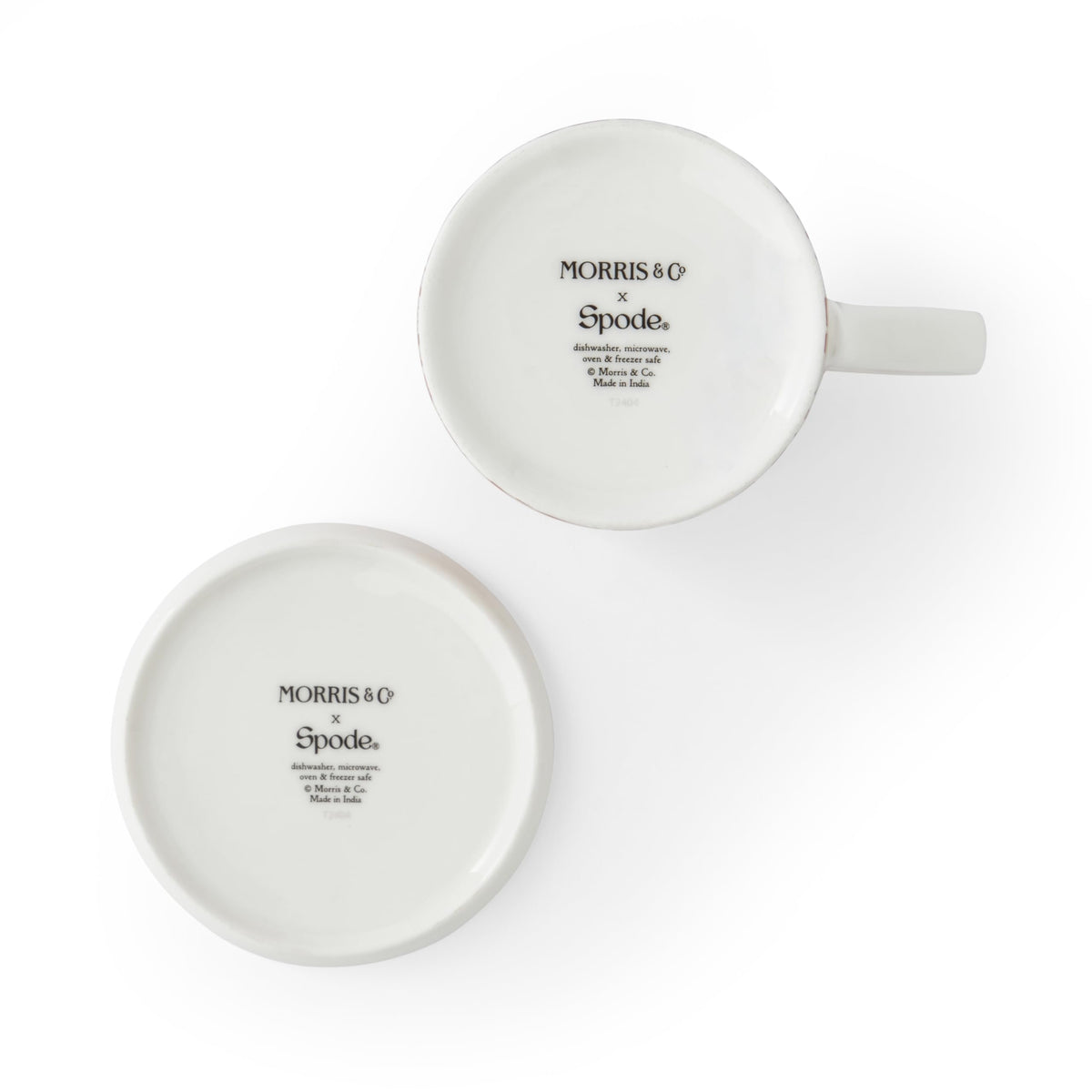 Spode Morris & Co 0.34 Litre Mug & Coaster Set - Strawberry Thief, Madder