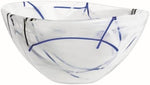Kosta Boda Contrast Glass Bowl in White Multicolor | Small