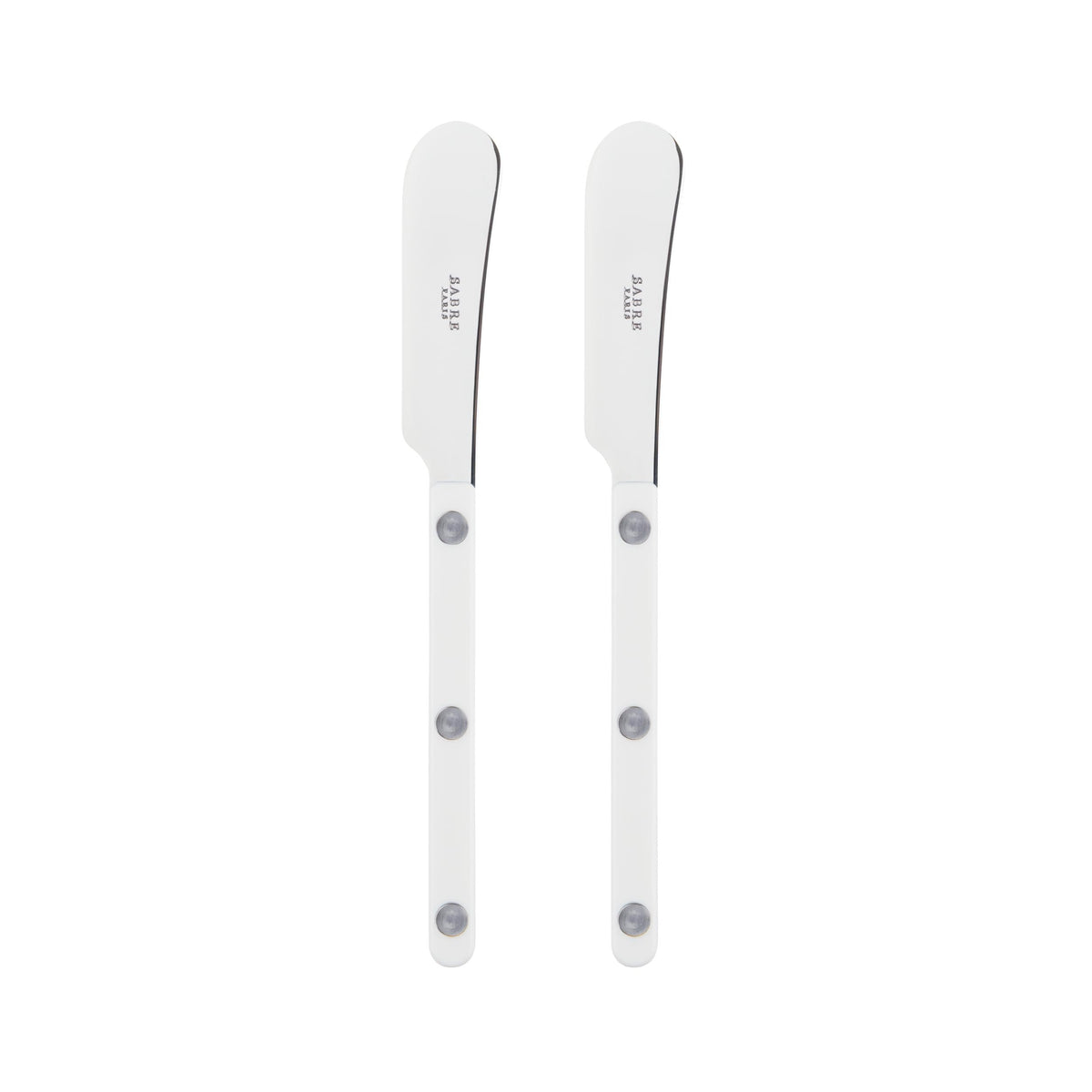 Sabre Paris - Set of 2 Spreader Knives 5.5 inches - Bistrot Collection - Perfect for Butter, Tapenades, Spreads - Stainless Steel & Nylon - Dishwasher Safe
