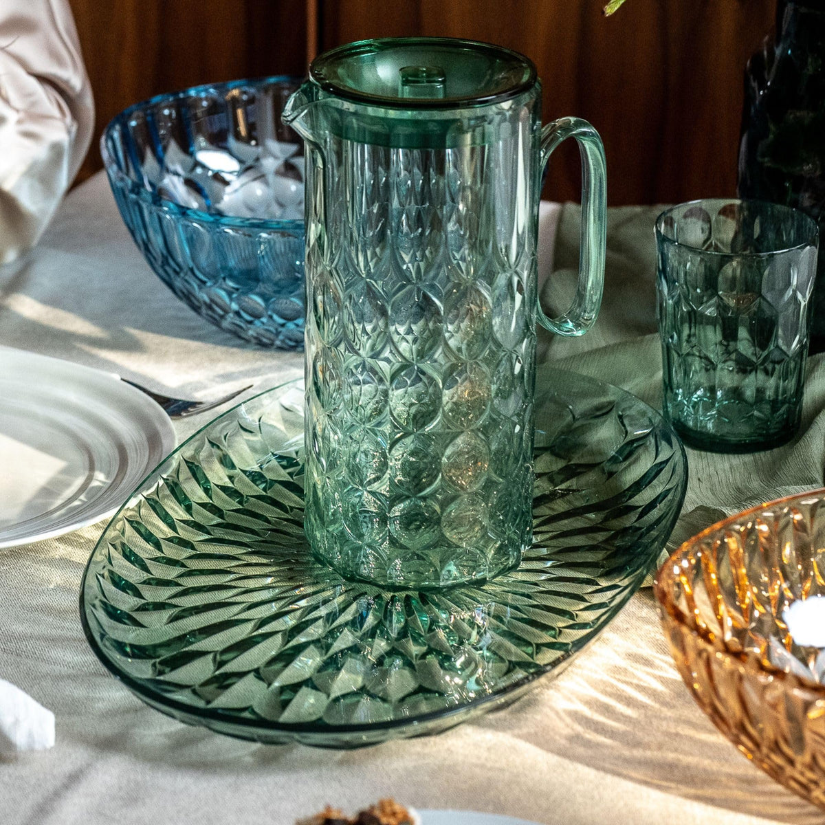 Vanity Acrylic Pitcher with Lid | Matcha Green