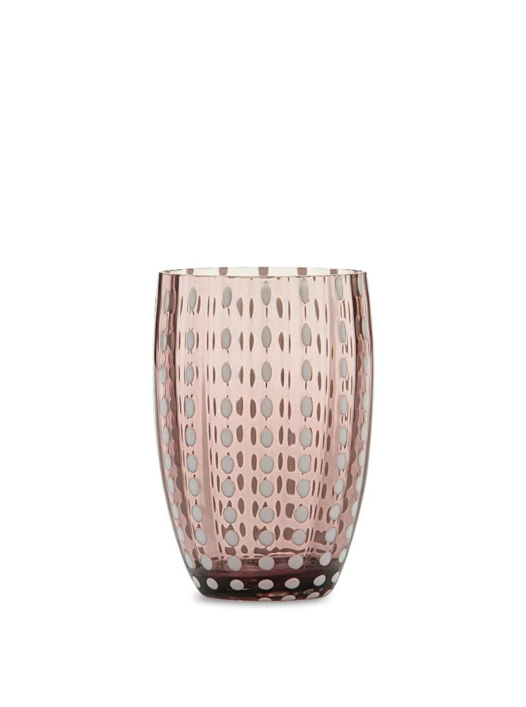 Zafferano Perle Tumblers Mouth-Blown Glass | Multi-Color | Set of 6 (10.8oz)