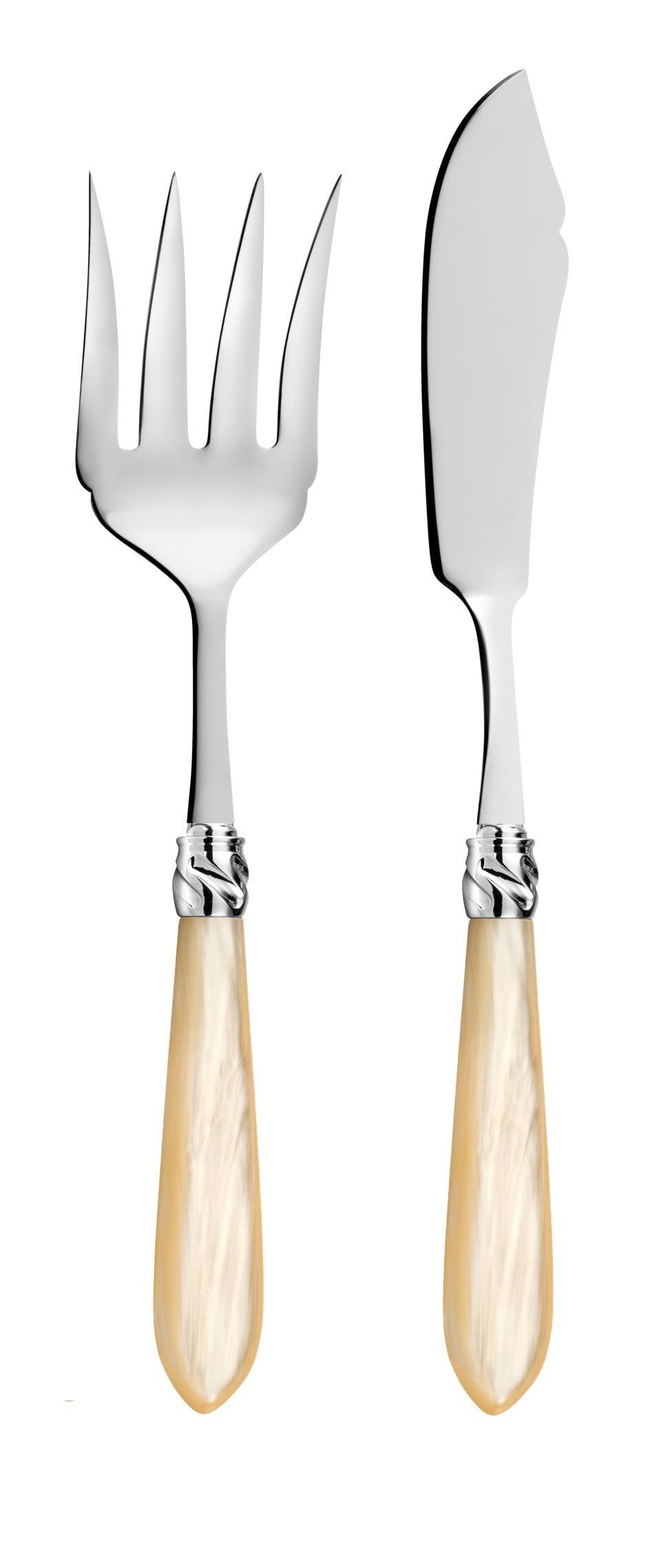 Capdeco Diana Pearl 5-Piece Place Setting Luxury Stainless-Steel & Acrylic Handle  Flatware