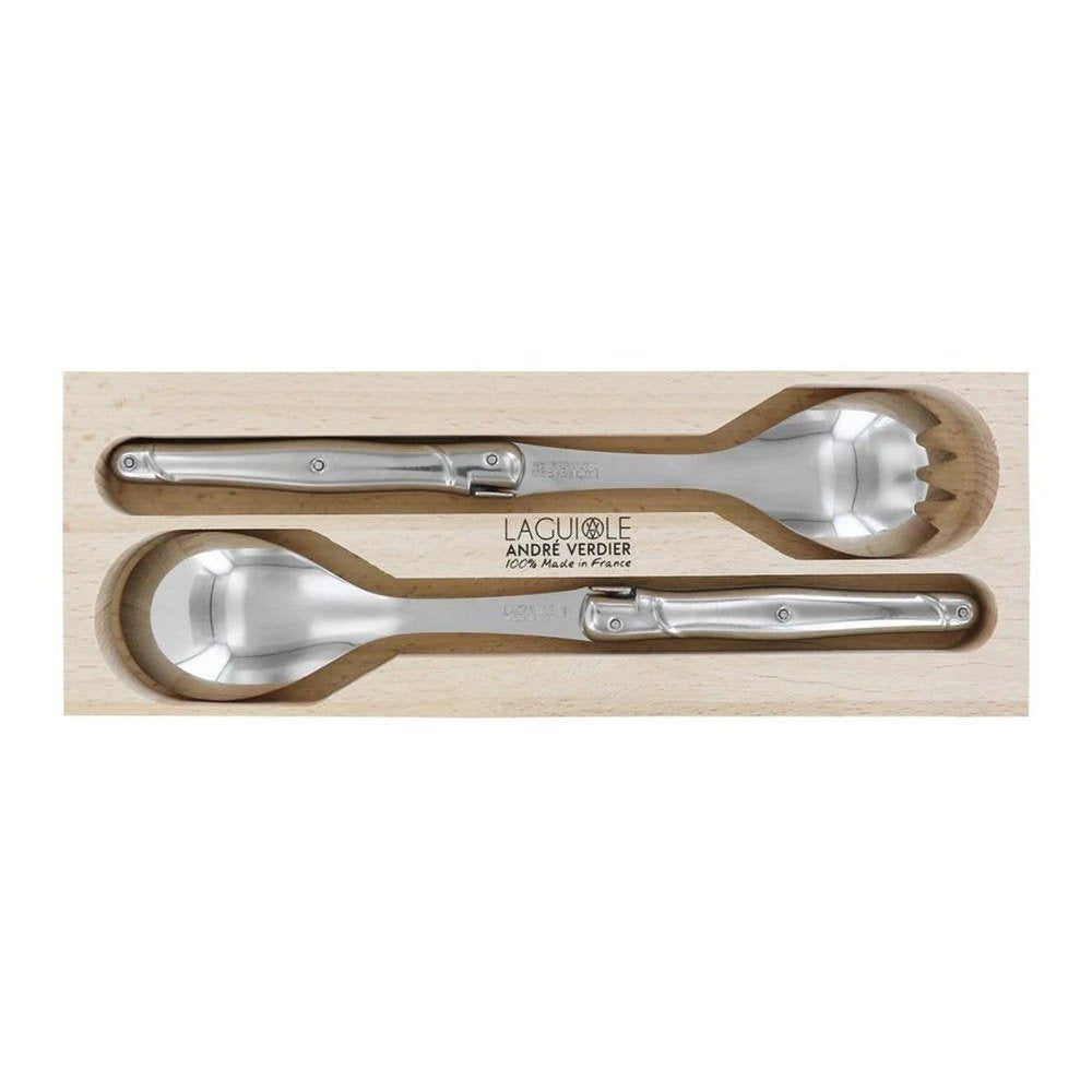 André Verdier Laguiole Débutant Inox Salad Server Set | Stainless Steel | 2 Piece