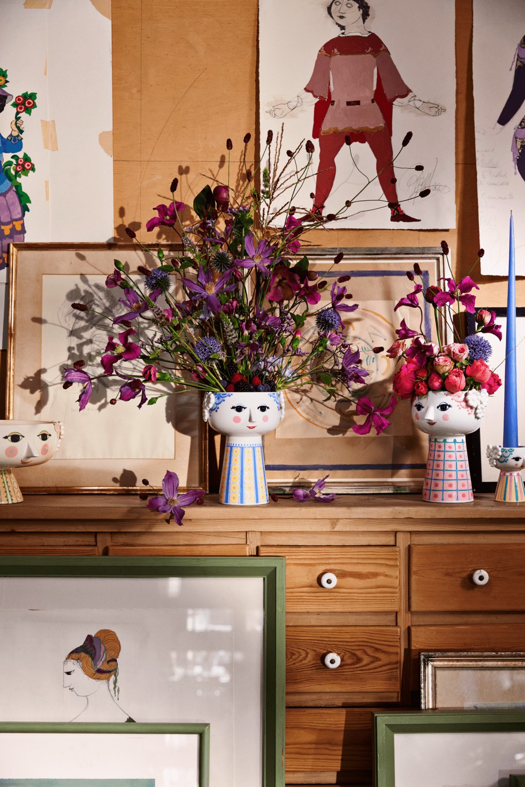 Eva Series Light Blue Vase 7.3" Decorative Sculpture