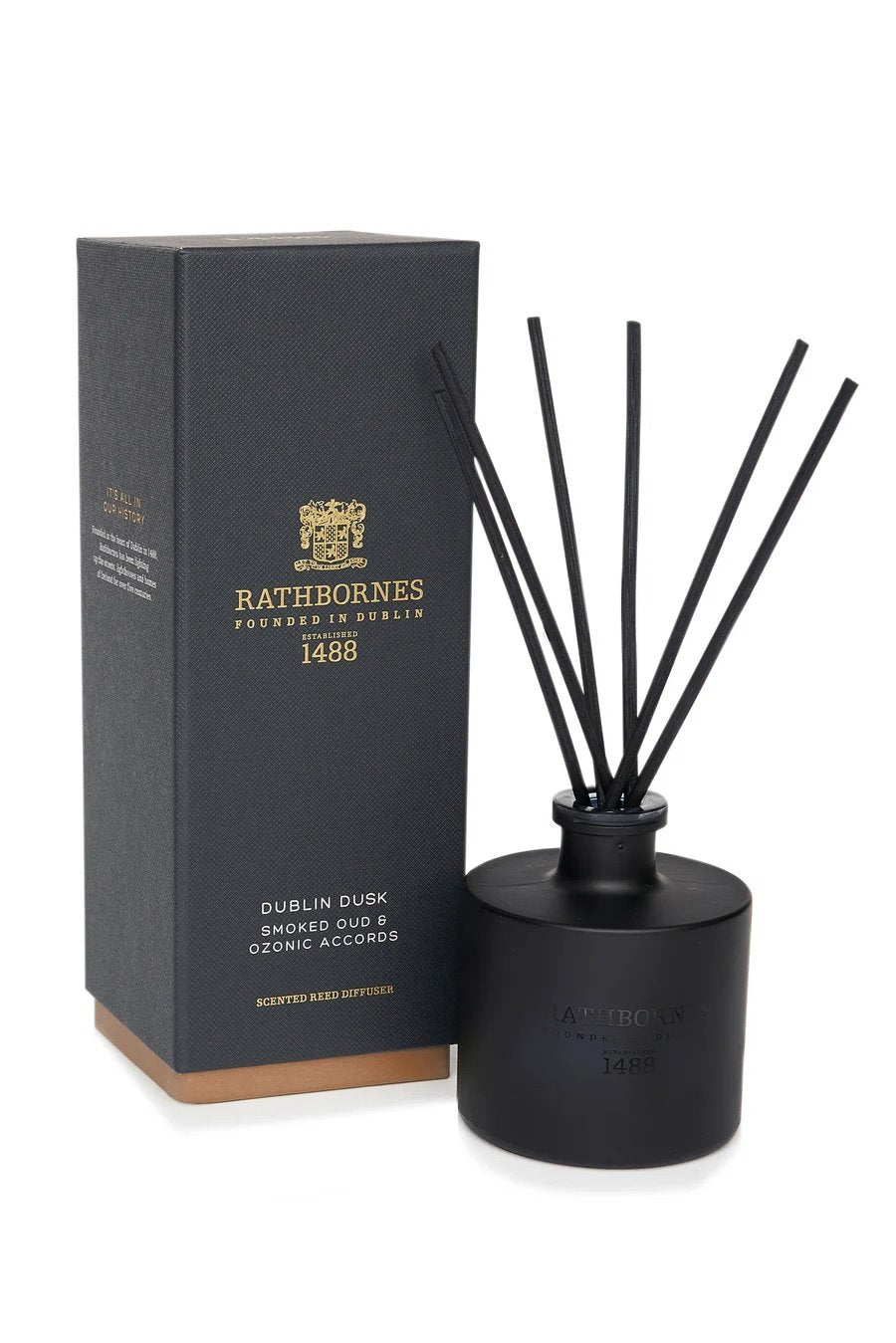 Rathbornes Dublin Dusk Smoked Oud & Ozonic Accords Luxury Reed Diffuser