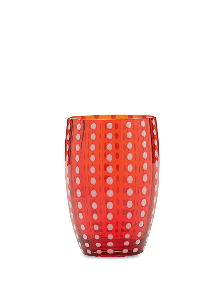Zafferano Perle Tumblers Mouth-Blown Glass | Multi-Color | Set of 6 (10.8oz)