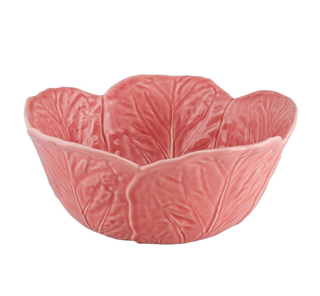 Bordallo Pinheiro Pink Cabbage Salad Bowl | 11.6" L