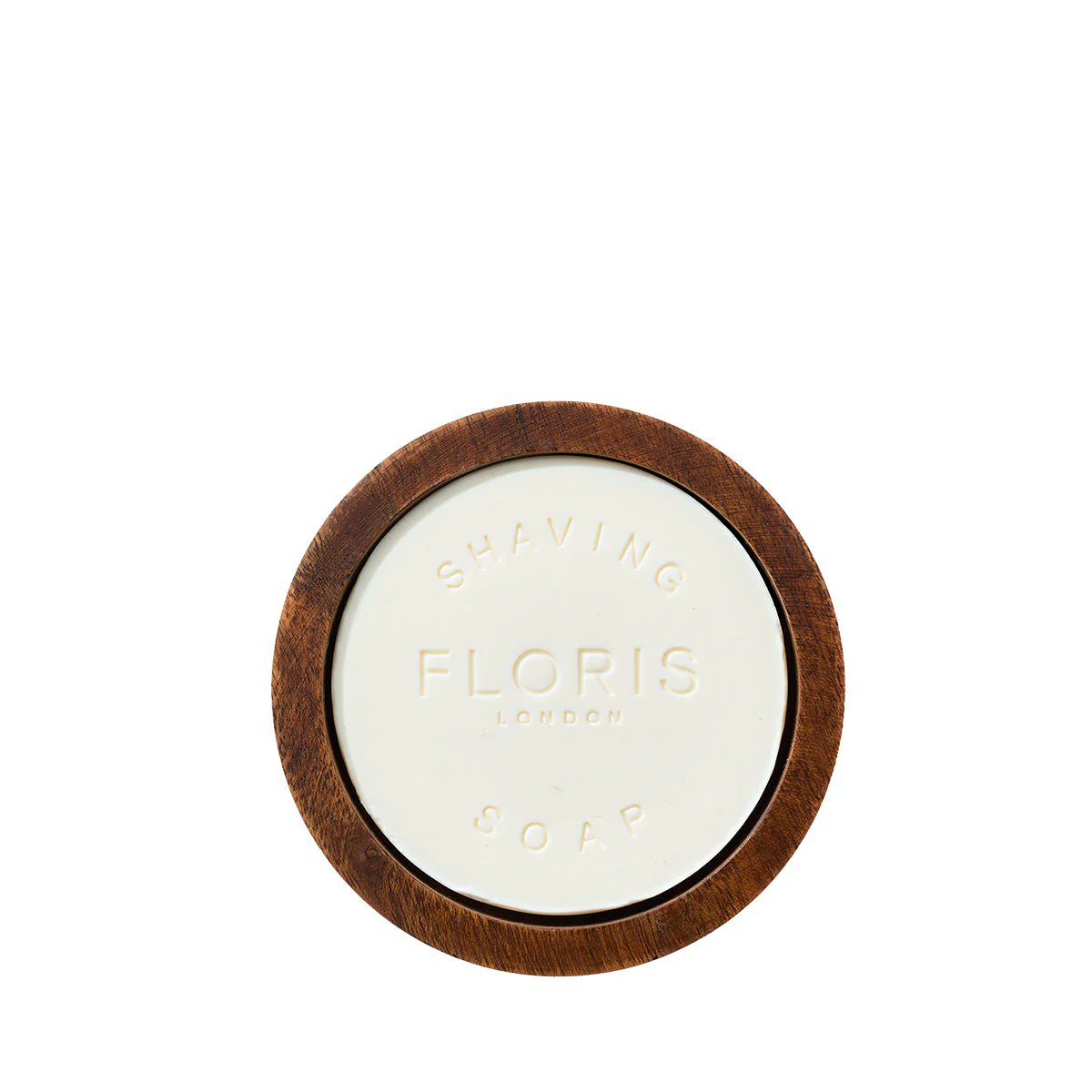 Floris London wooden shaving bowl styled on counter