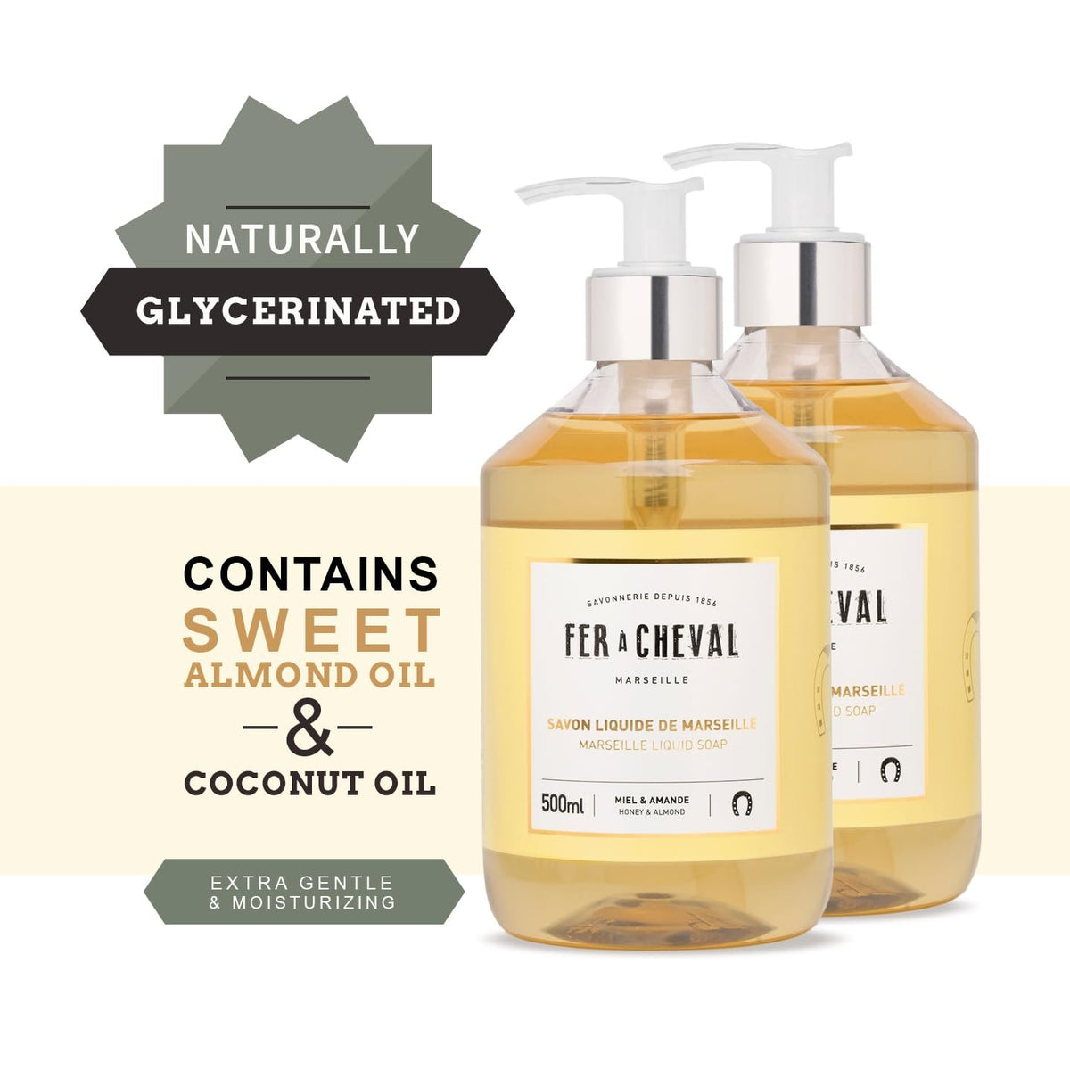 Fer a Cheval Marseille Liquid Soap Natural Vegetable Oil based | 500ml