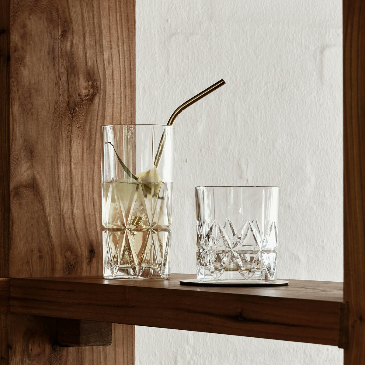 Orrefors Peak Highball Crystal Glasses | 12.5oz | Set of 4