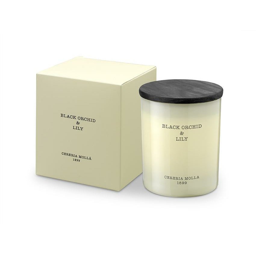 Cereria Molla Black Orchid & Lily Scented Candle | 8oz, Luxury Candle Home Fragrance