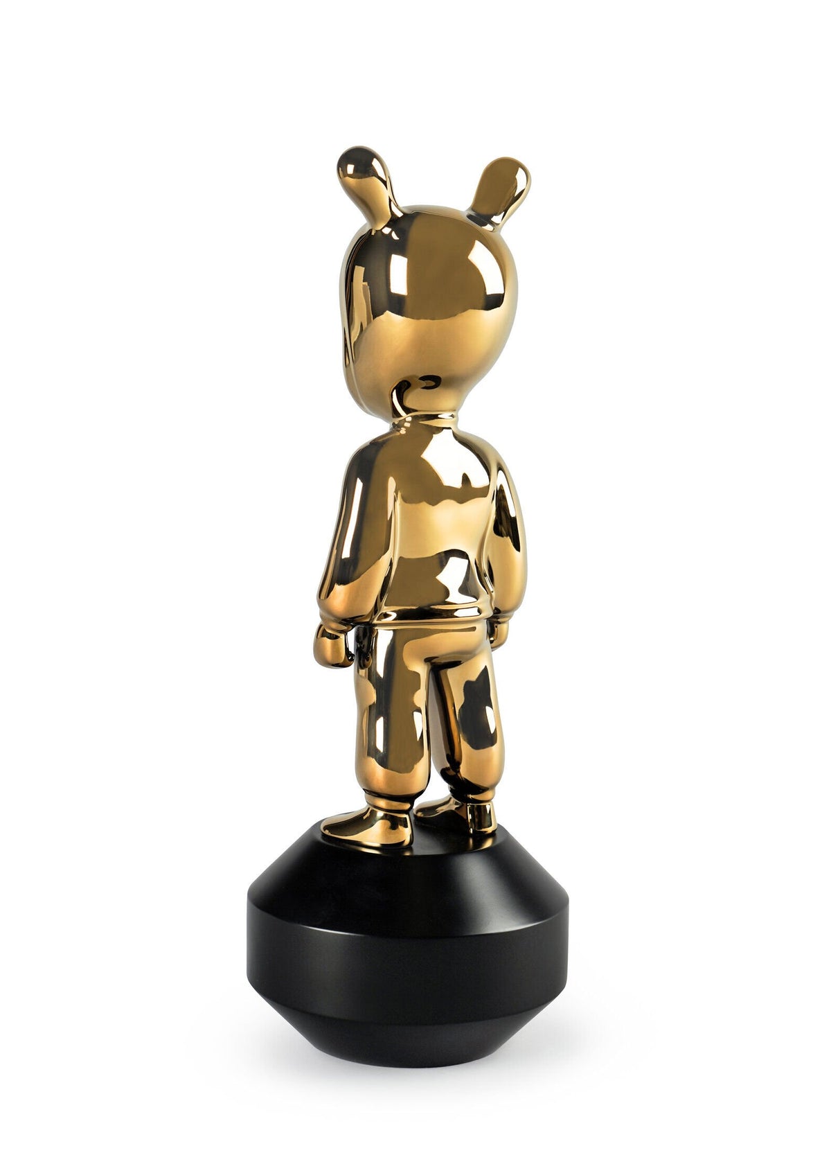 Gold metallic gloss porcelain figurine on black base – Lladró The Guest collection