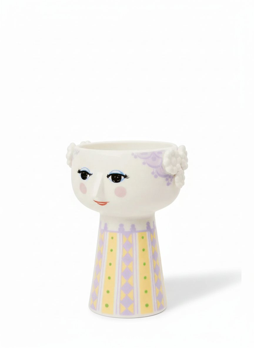 Eva Lavender & Yellow Vase by Bjørn Wiinblad