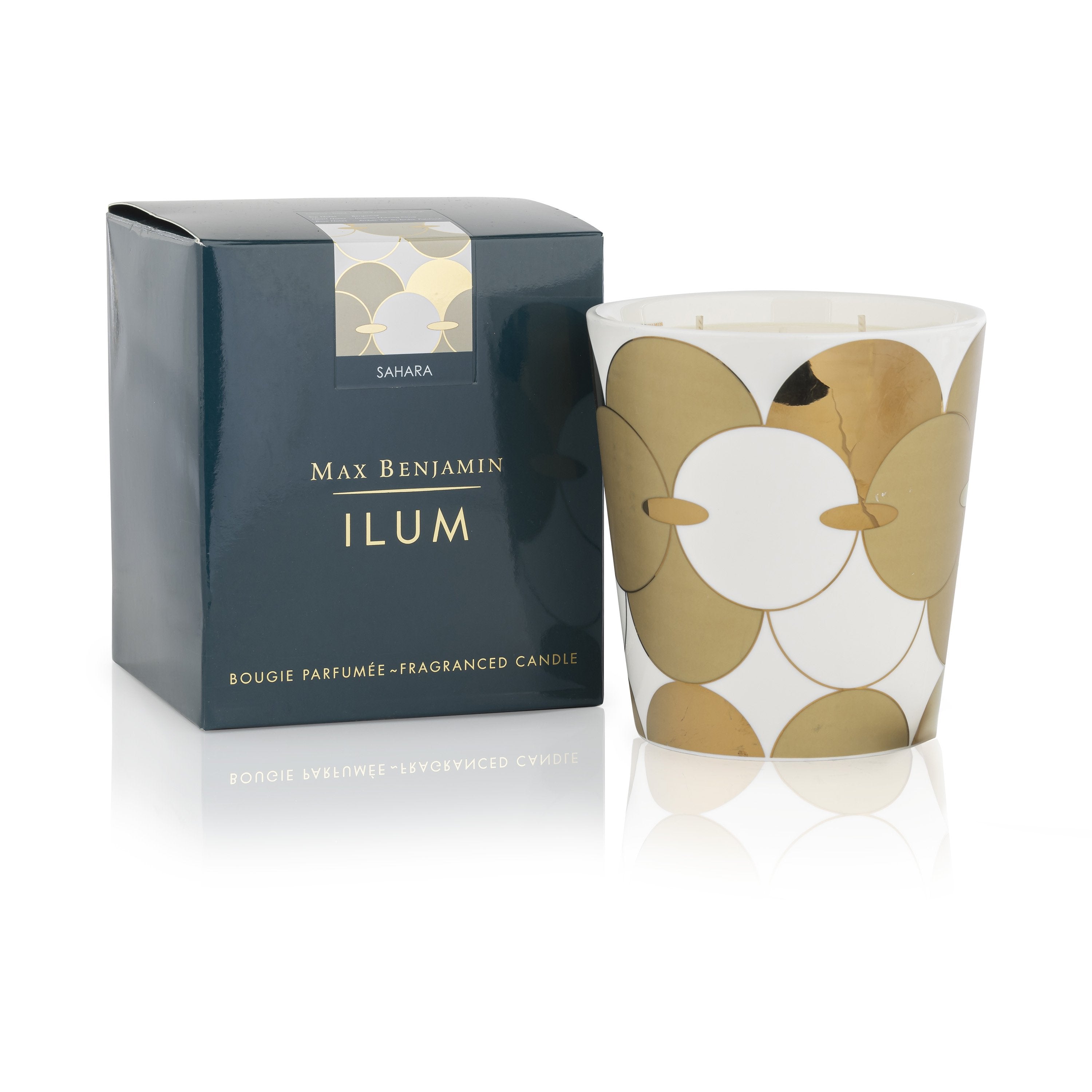 Ilum Sahara candle inspired by desert dunes – 715 g natural wax 3-wick design