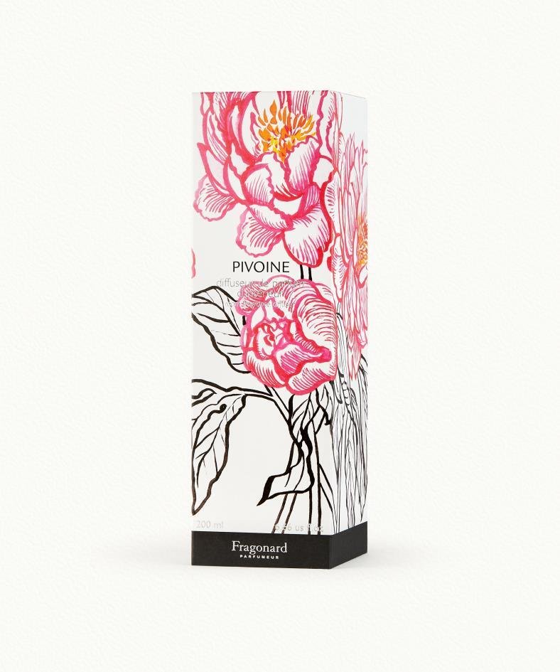 Fragonard Pivoine Reed Diffuser Packaging